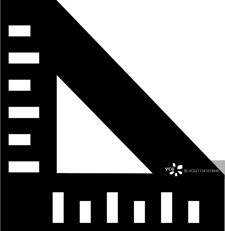 三角尺扁平图标图片素材