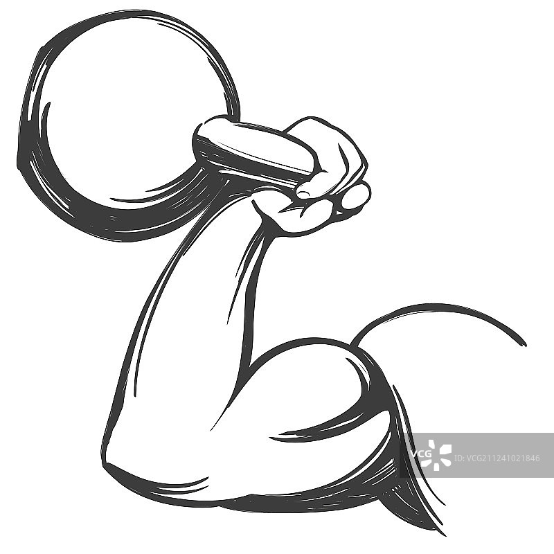 手臂肱二头肌握壶铃图标图片素材