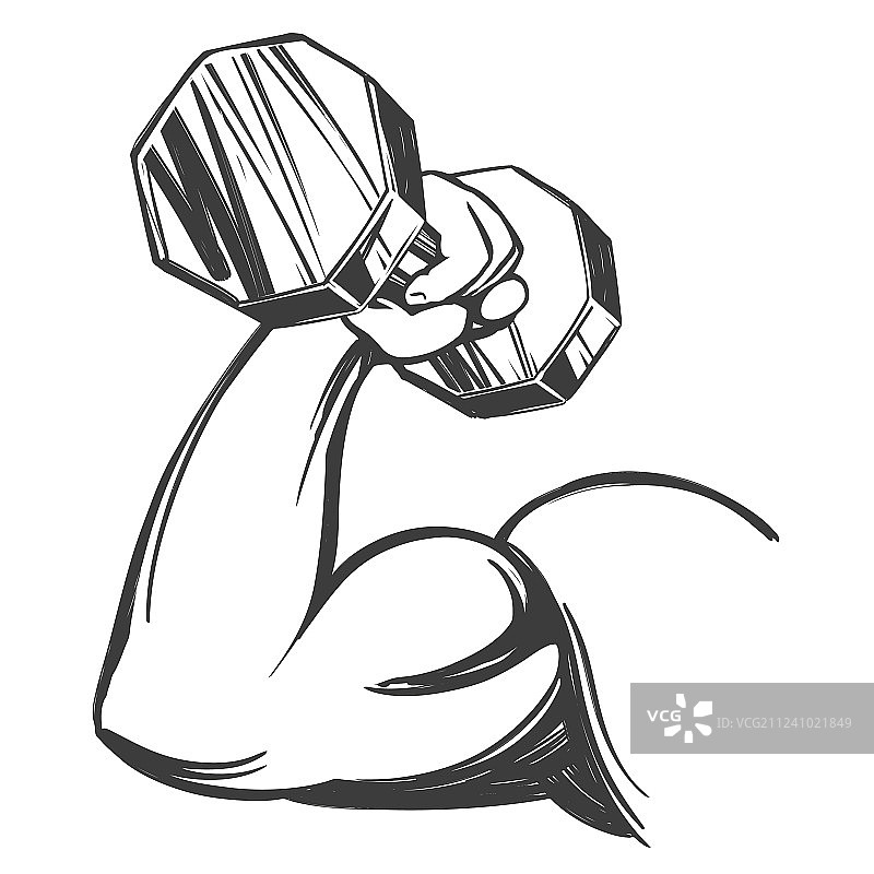 手臂肱二头肌握哑铃图标图片素材