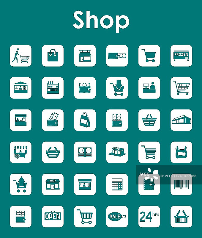 商店简易图标合集图片素材