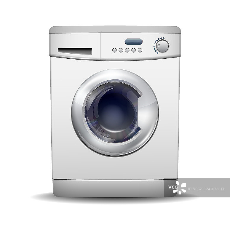 白色背景上的洗衣机隔离图标图片素材