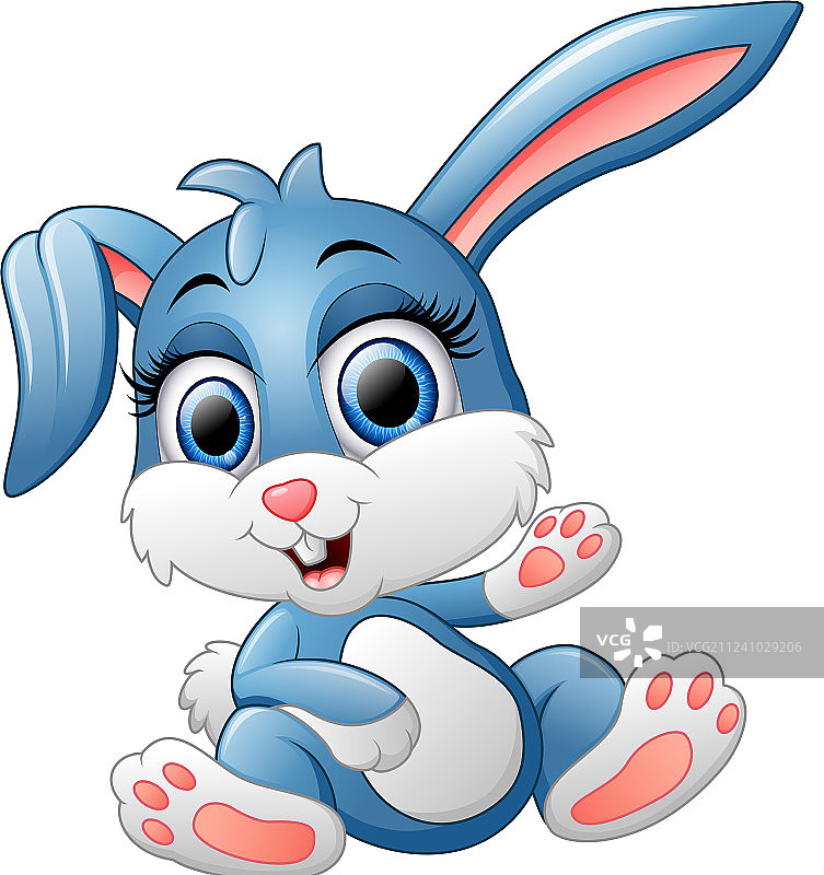 可爱的兔子挥手图片素材