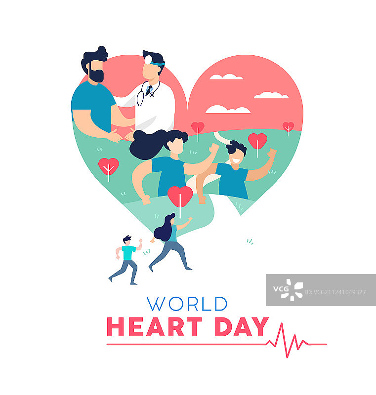 健康人群生活方式的心形日概念图片素材