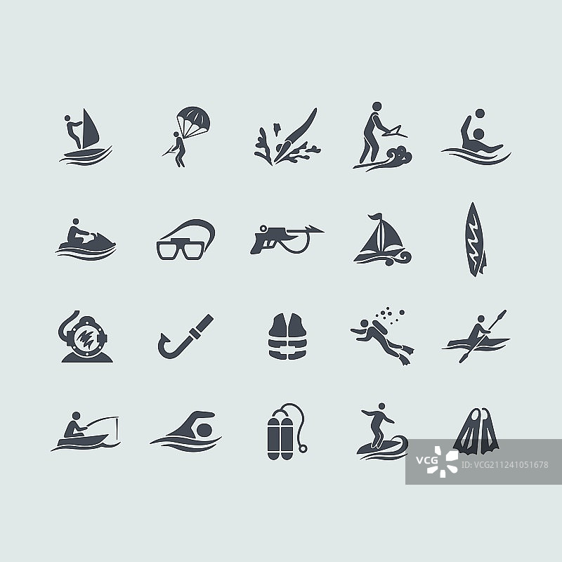 水上运动图标合集图片素材