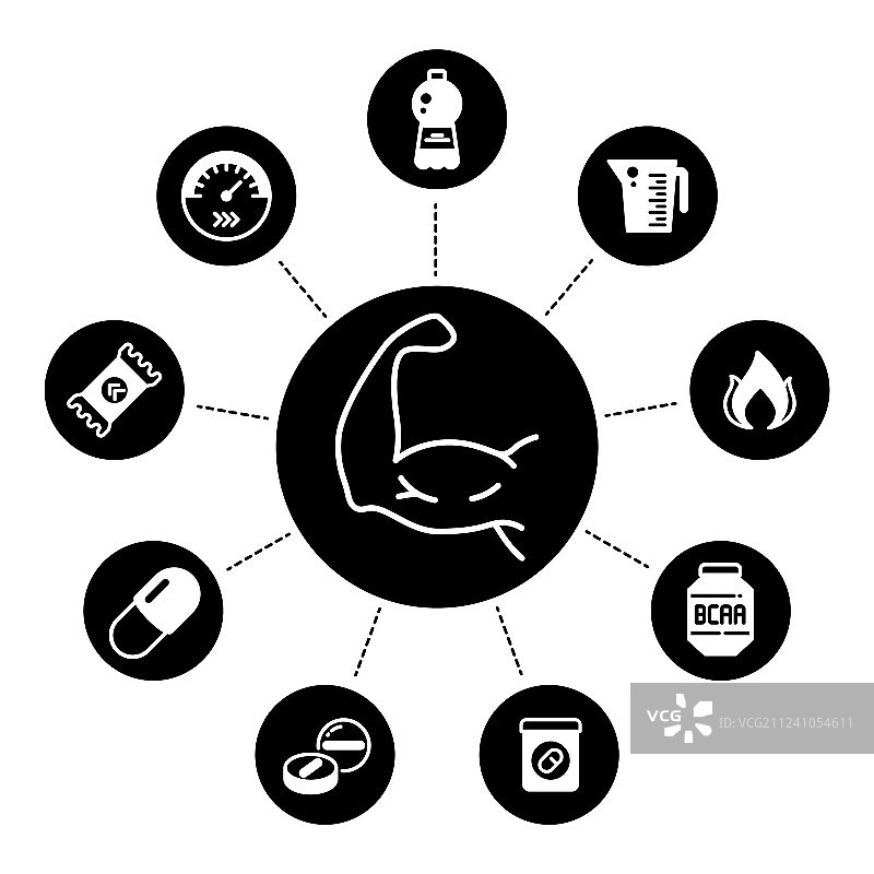 运动补剂能量蛋白和维生素图片素材