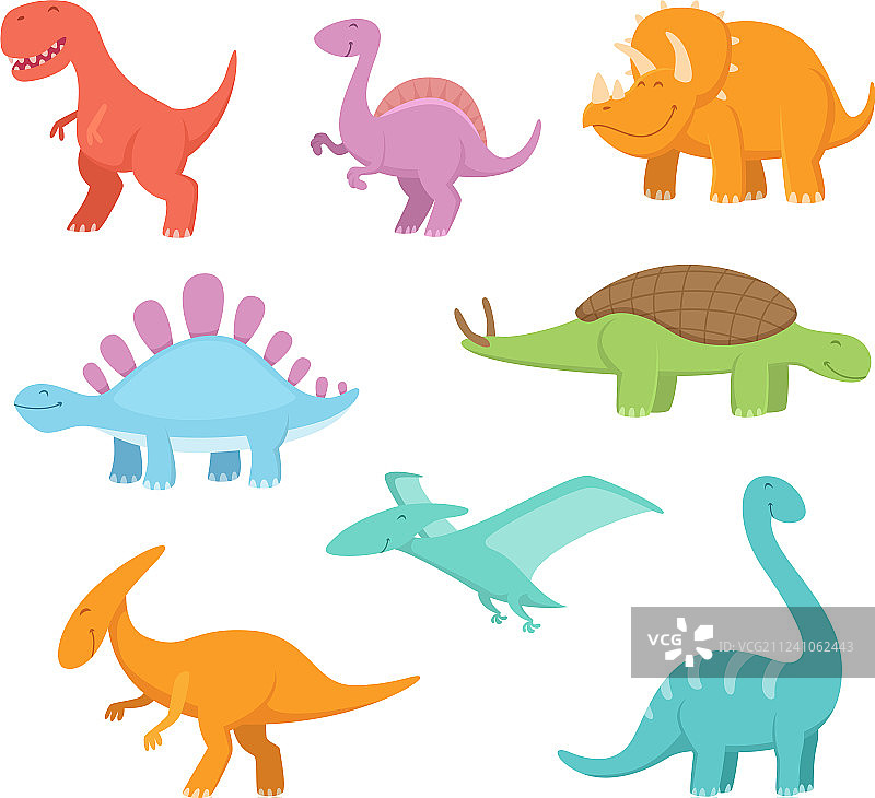 有趣的恐龙卡通图案合集图片素材