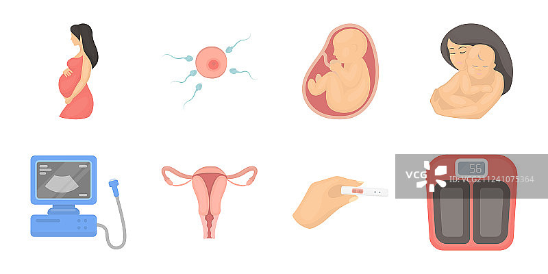 女性与怀孕图标合集图片素材