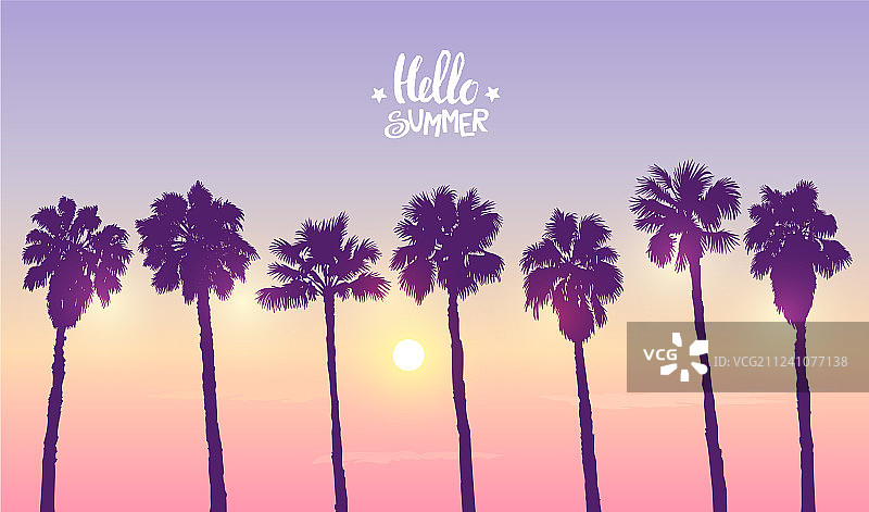 棕榈日落图片素材