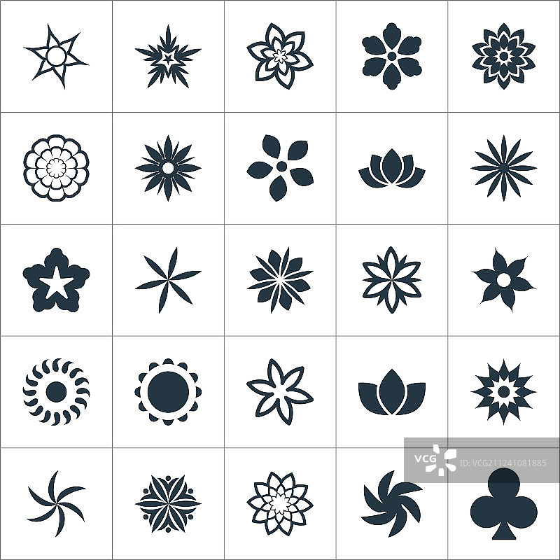 简约花卉图标合集图片素材