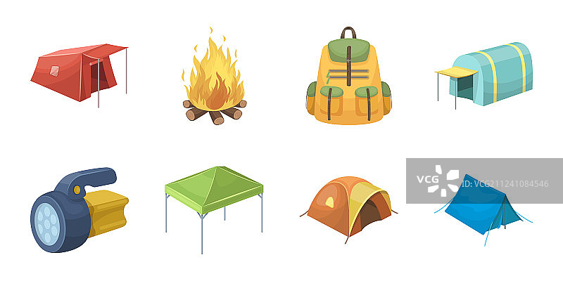 各种帐篷图标合集图片素材