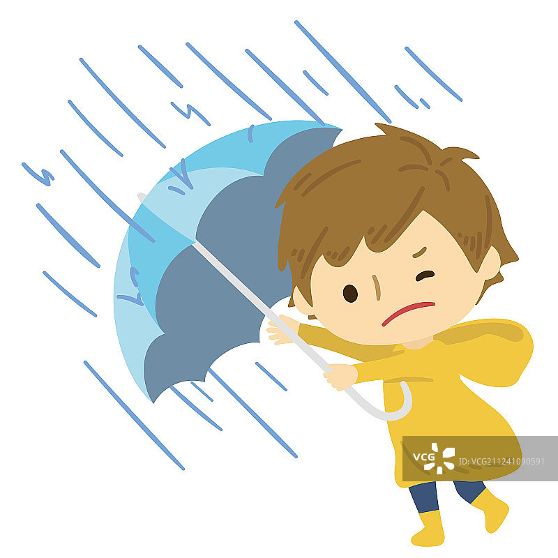 在豪大雨下撑着伞的人图片素材