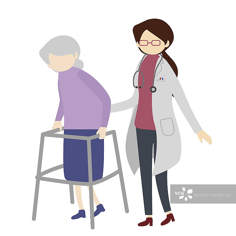 行动不便的老人在做复健治疗图片素材