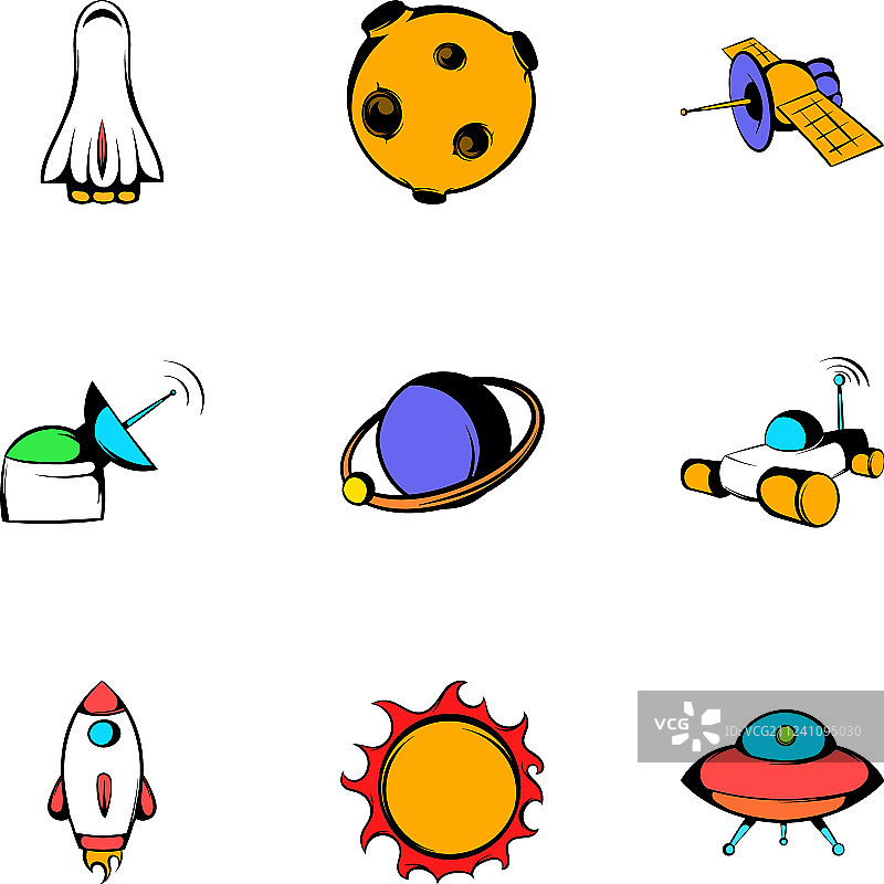 卡通风格的星系图标图片素材