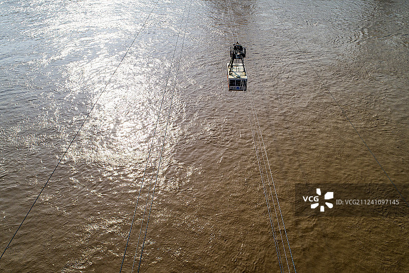 重庆 长江缆车 航拍图片素材