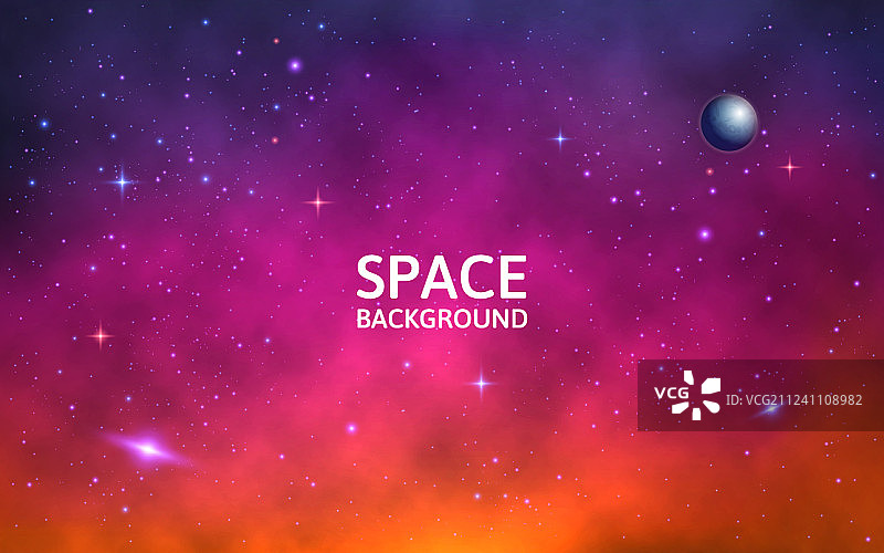 带有星云的彩色星系太空背景图片素材