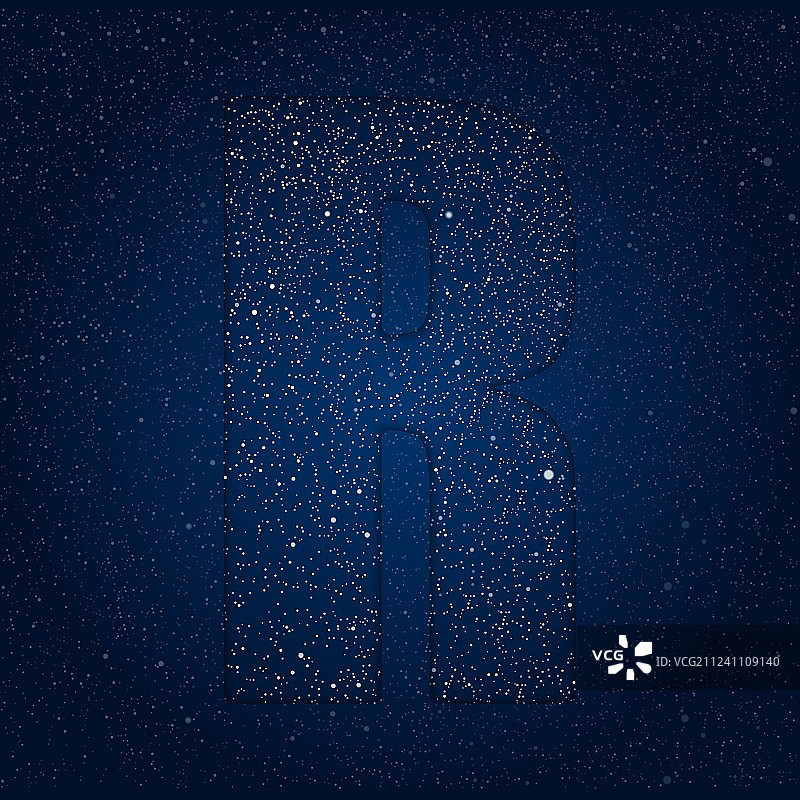 星星组成的抽象字母图片素材