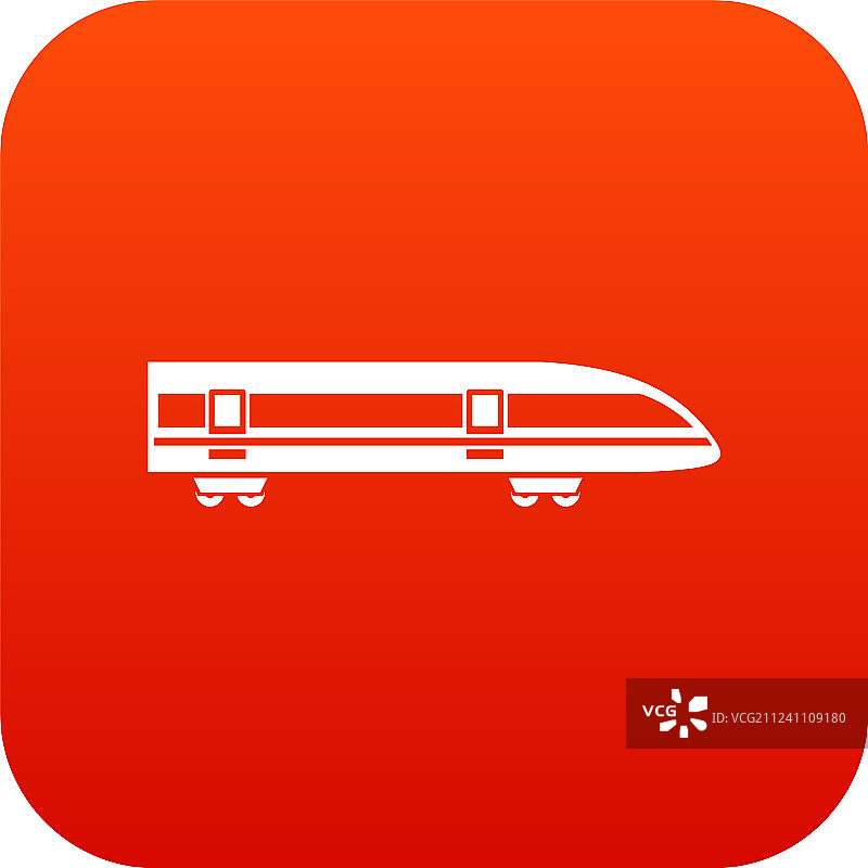 现代高速列车红色图标图片素材