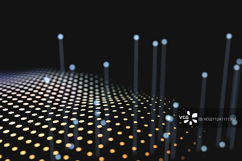 抽象点状变幻渐变背景，三维渲染图片素材