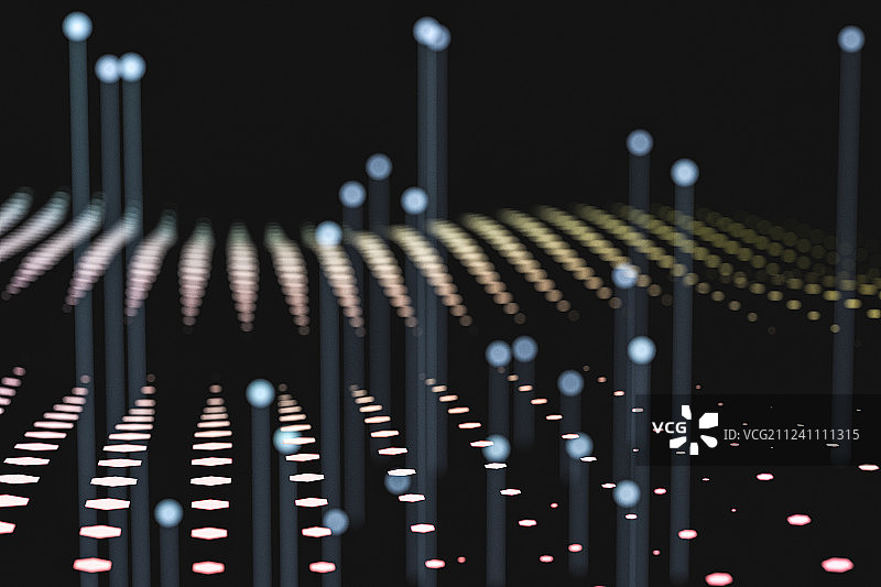 抽象点状变幻渐变背景，三维渲染图片素材