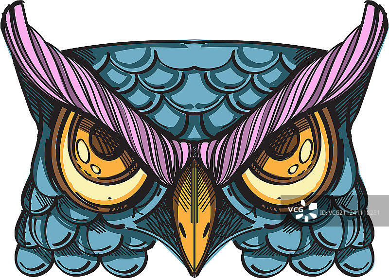 猫头鹰口鼻纹身草图图片素材