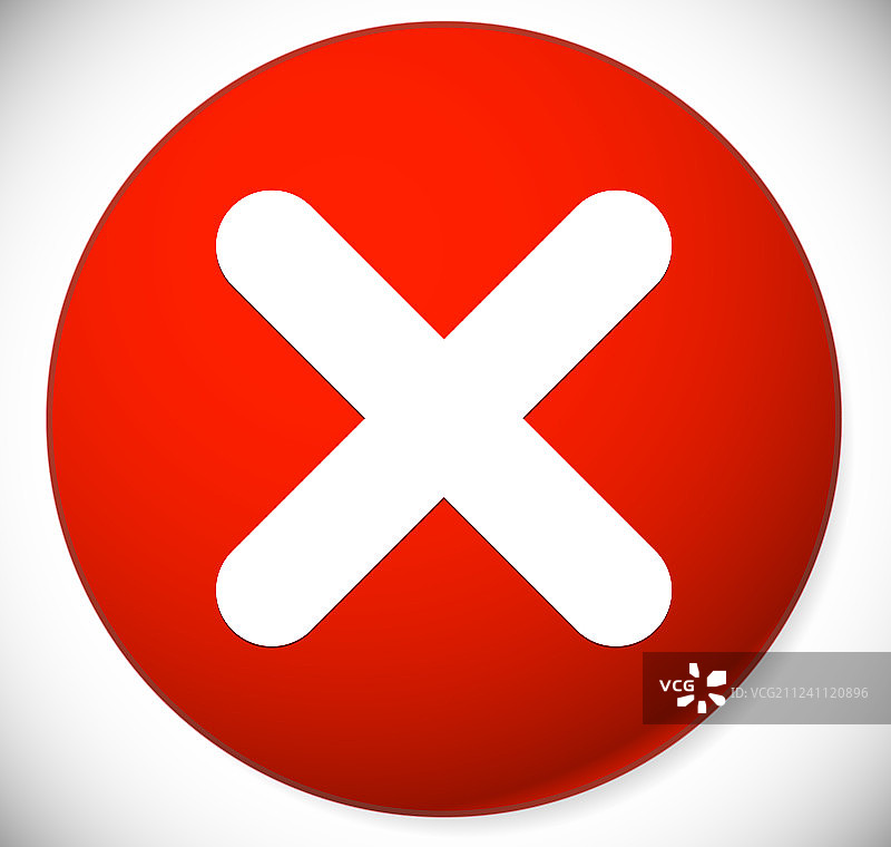 红色交叉X形字母图标删除图片素材