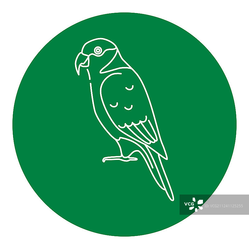 细线风格的鹦鹉图标图片素材