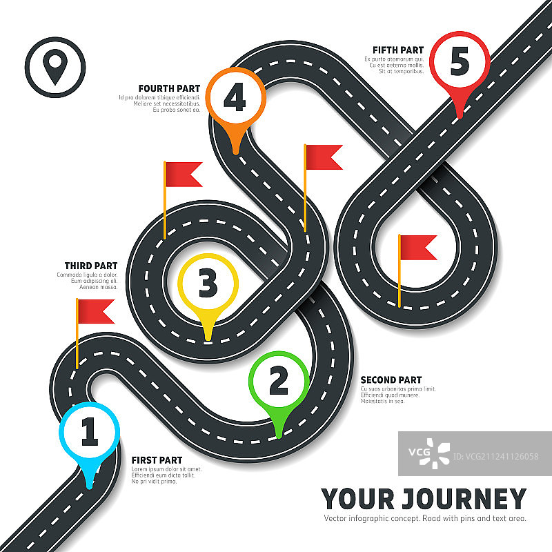 导航蜿蜒道路地图信息图图片素材