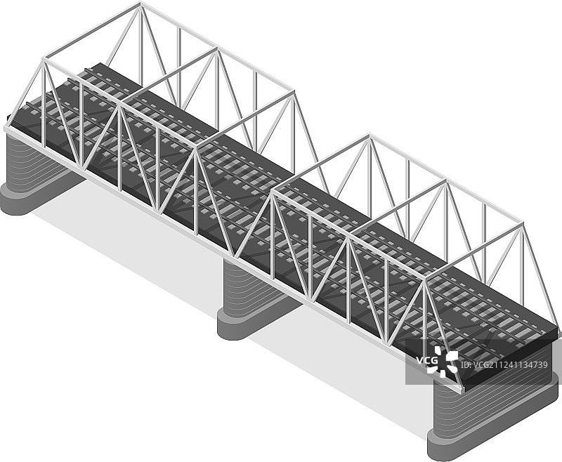 钢铁路桥2.5D视图图片素材