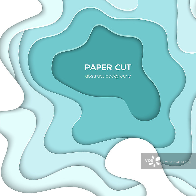 绿松石蓝色抽象布局剪纸图片素材