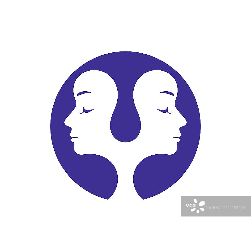 双胞胎抽象标志图片素材