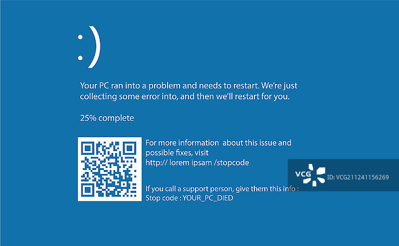 电脑蓝屏死机图片素材