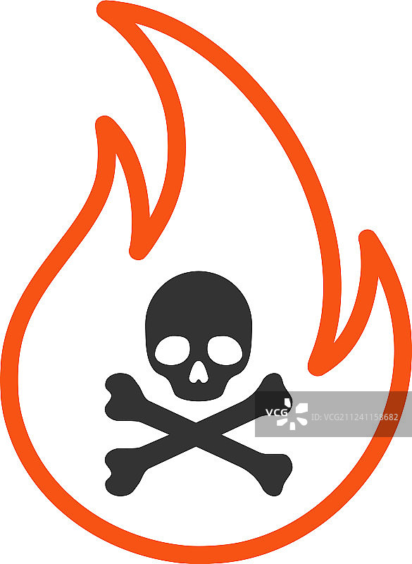 有毒火焰扁平图标图片素材