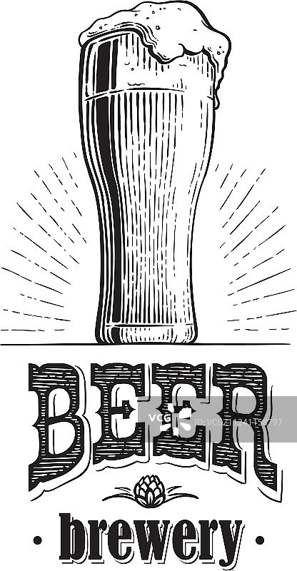 复古啤酒杯图片素材