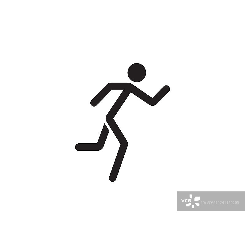 奔跑的人剪影图标，快速健身运动图片素材
