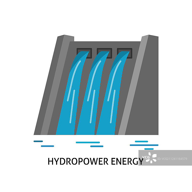 扁平风格的水力发电站图标图片素材