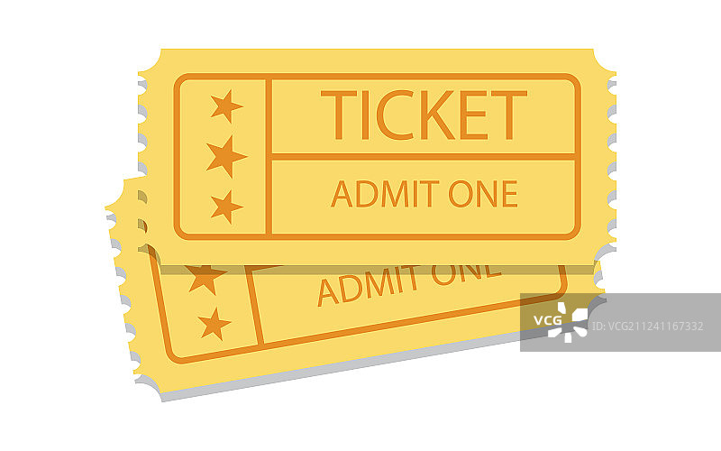 一对金色复古电影票图片素材