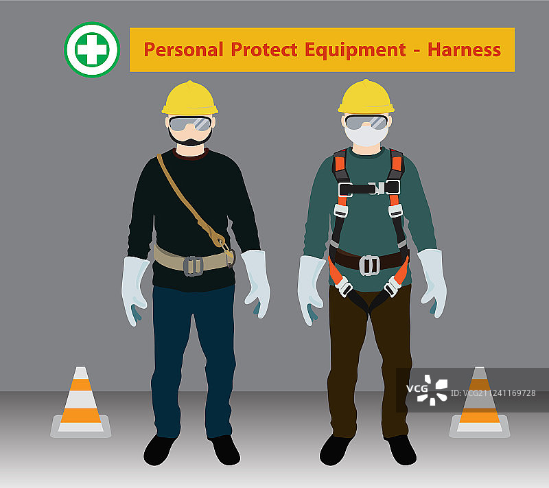 高空作业安全带及绳索设备图片素材