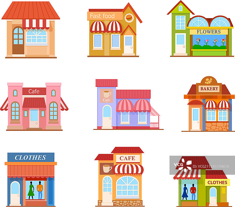 扁平风格建筑合集图片素材