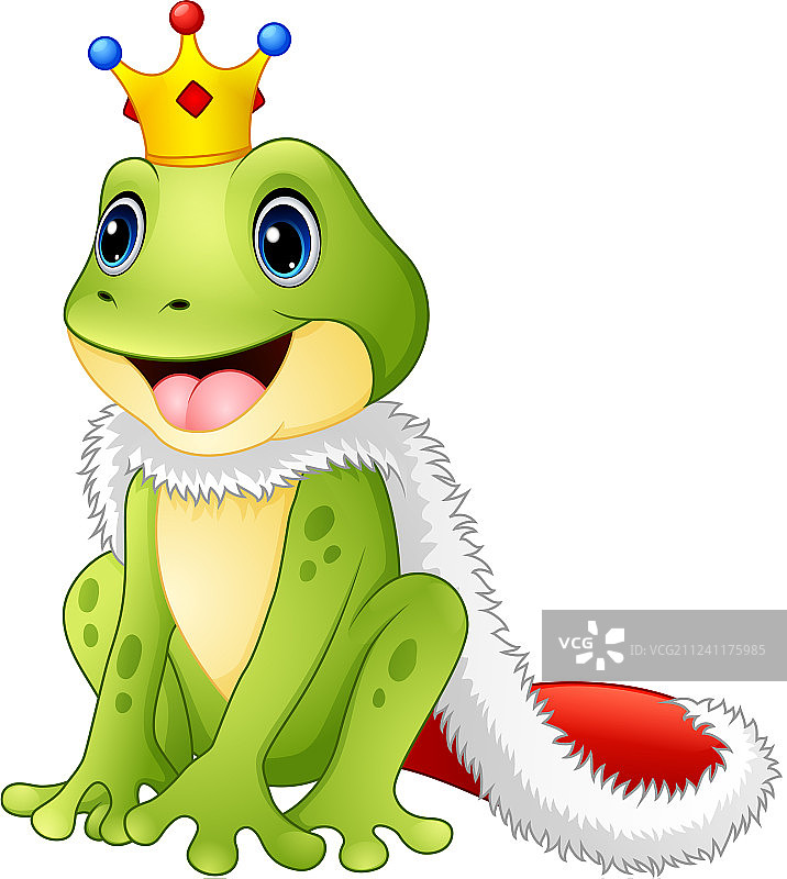 可爱的青蛙国王卡通图片素材
