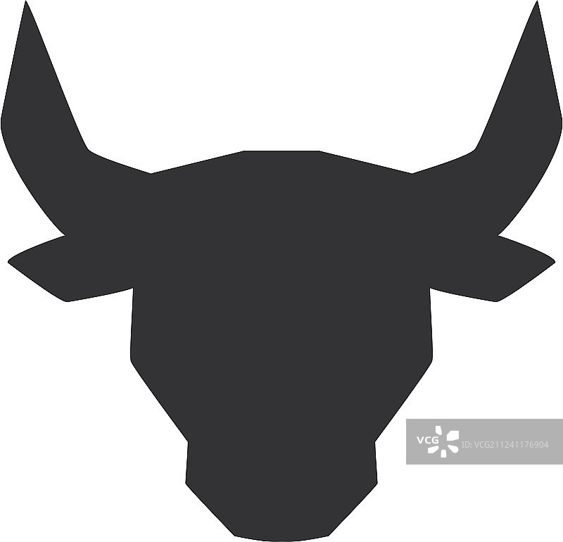 公牛头部剪影图标图片素材