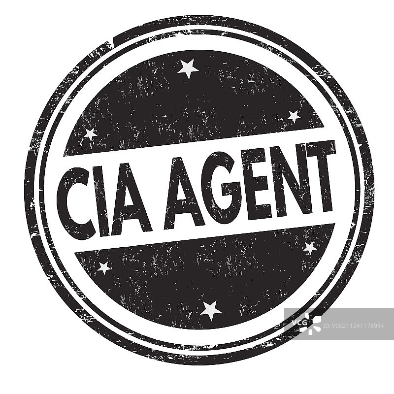 中央情报局特工复古橡胶印章图片素材