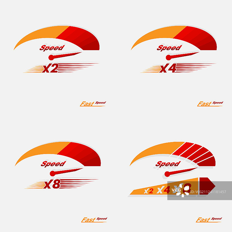 四组车速表刻度图片素材