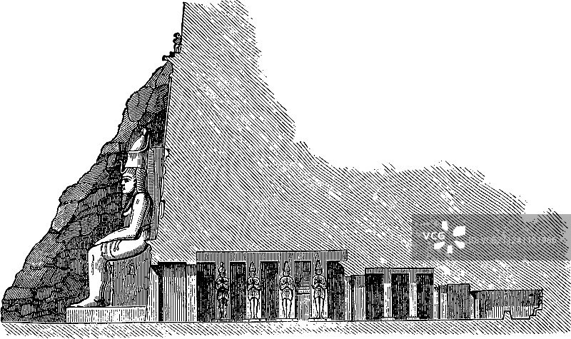 阿布辛贝大神庙横截面图片素材