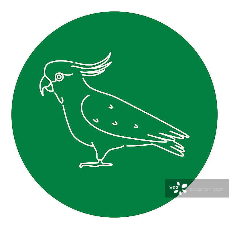 细线风格的葵花凤头鹦鹉图标图片素材