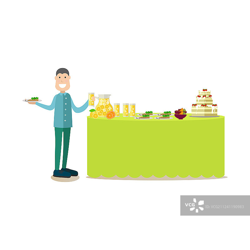 扁平风格的酒店人员图片素材