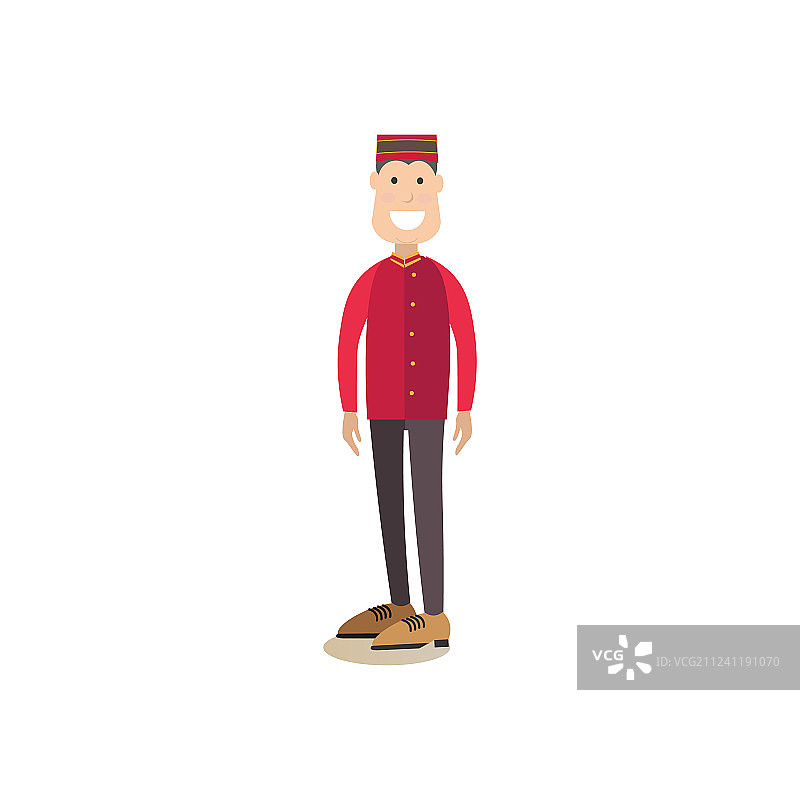 扁平风格酒店搬运工概念图片素材