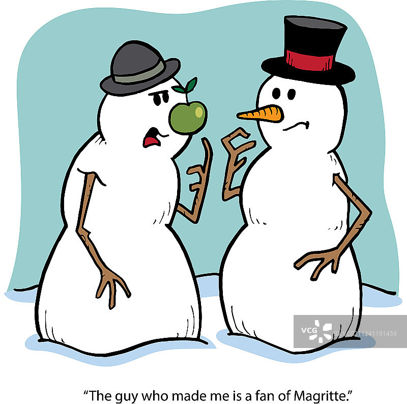 雪人和马格里特图片素材