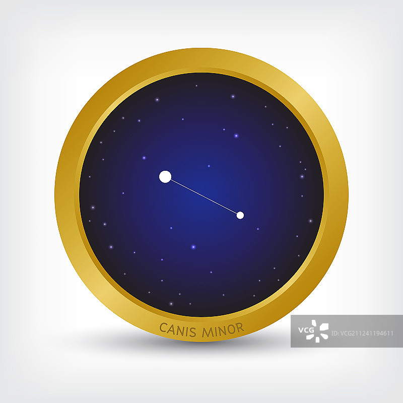小犬座金色圆圈星座图片素材