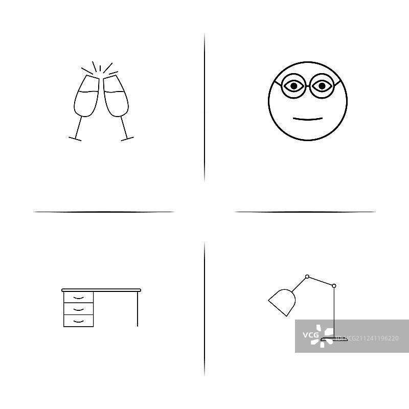 家用电器和设备简单的线性图标图片素材