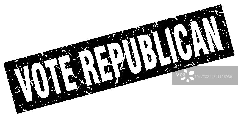 黑色方形Grunge风格投票图章图片素材